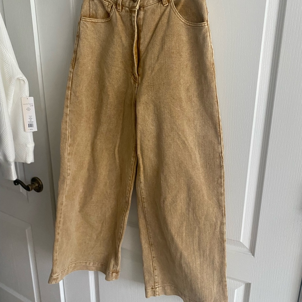 Urban Outfitters Tan Wide Leg Jeans
